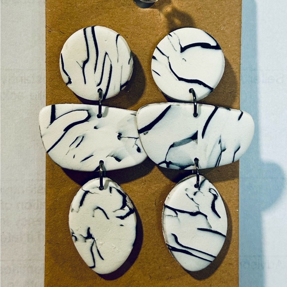 Black and White Abstract Earrings